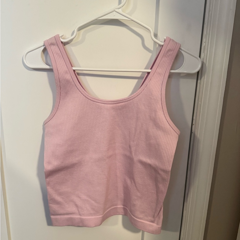 a new day Pink Sleeveless Fitted Crop Tank Top